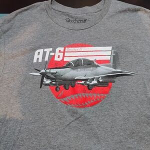 Beechcraft AT-6 Aircraft Airplane Aviation T-shirt Mens Size XL Gray Graphic Tee